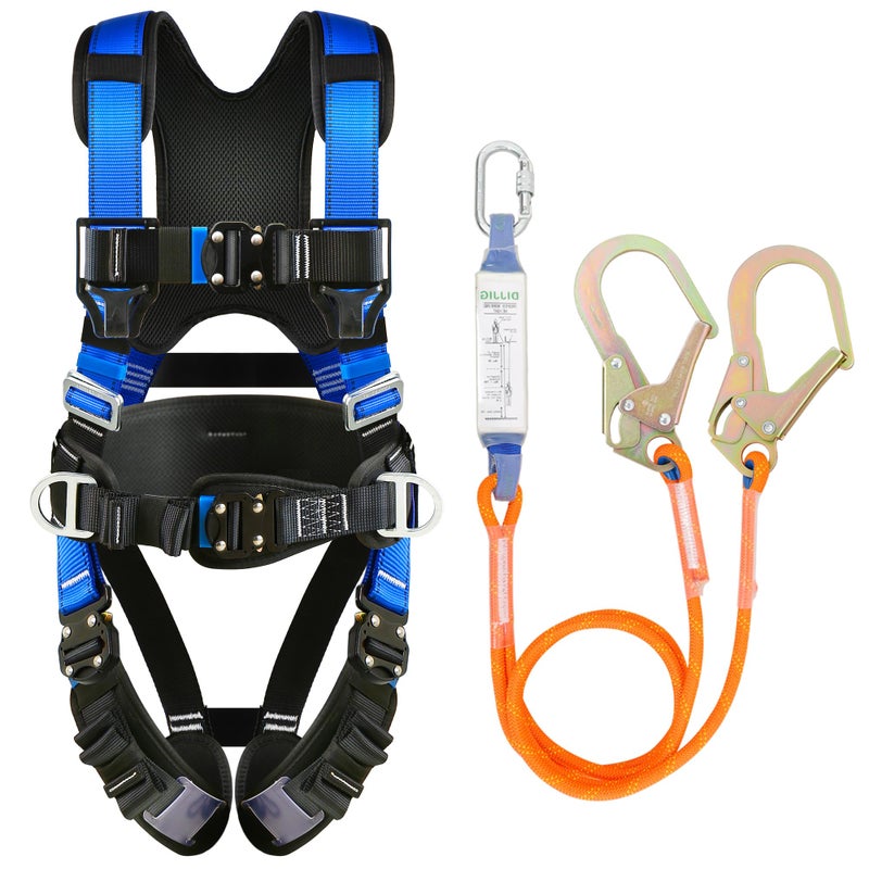 DIJJIG safety harness fall protection harness roofing harness construction harness construction harness fall protection safety harness lanyard arnes de seguridad para construccion ANSI/ASSP Compliant - Image 1